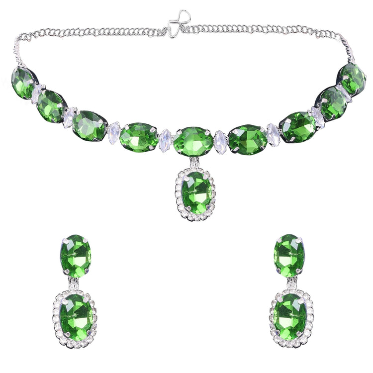 Oval Drop Necklace Set - DIPME