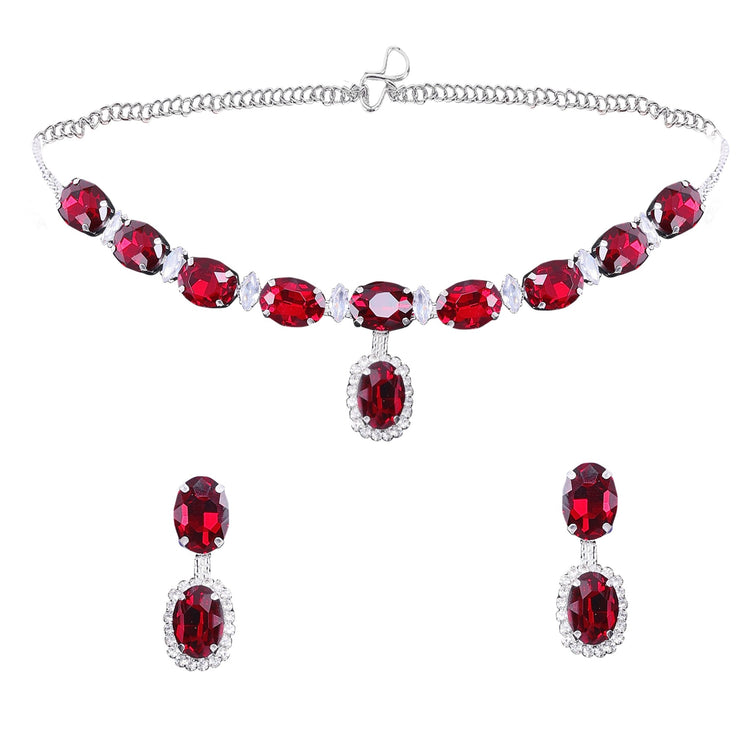 Oval Drop Necklace Set - DIPME