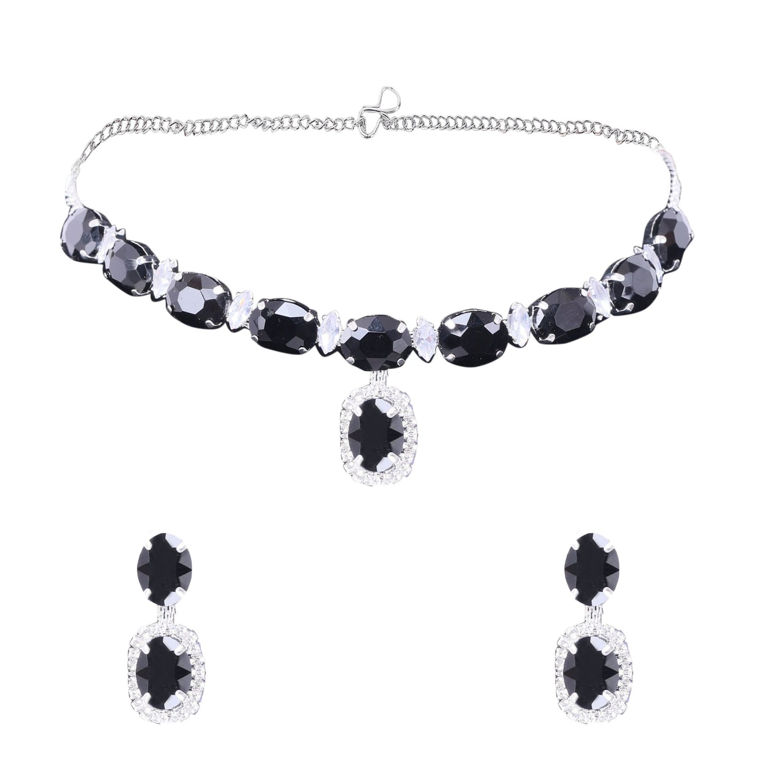 Oval Drop Necklace Set - DIPME
