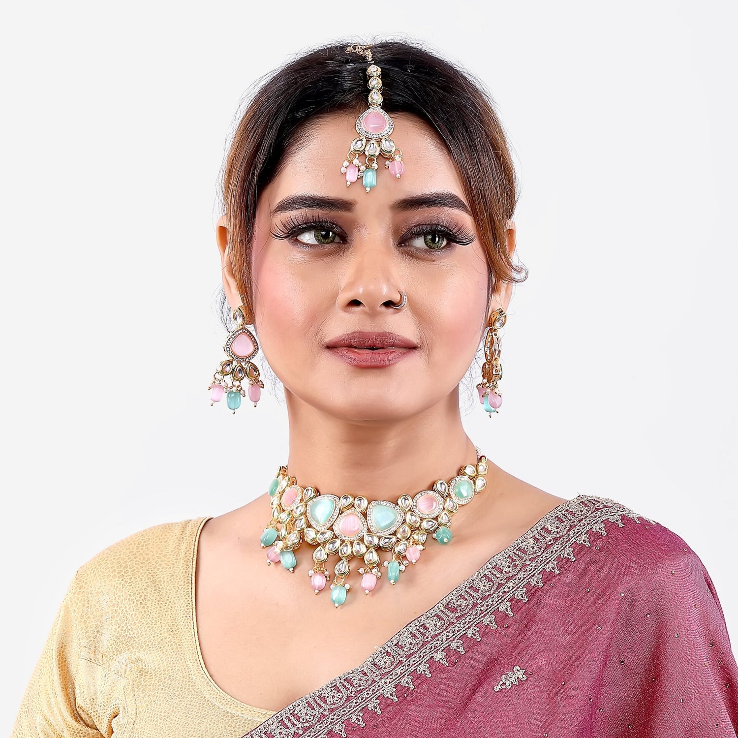 Pastel Uncut Kundan Choker - DIPME