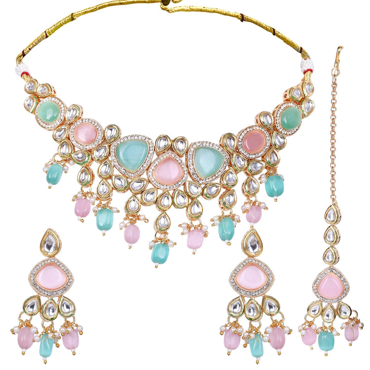 Pastel Uncut Kundan Choker - DIPME