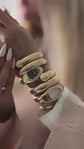 DIPME Gold-Toned Snake Coil Bracelet Watch for Women | Crystal-Studded Dial Bangle Watch | Statement Party & Festive Wear