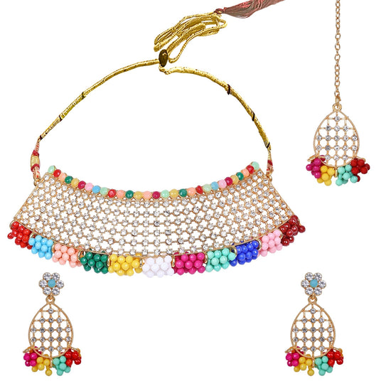 Rainbow Beaded Choker Set - DIPME