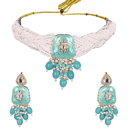Rani Pink Kundan Bridal Choker Set - DIPME