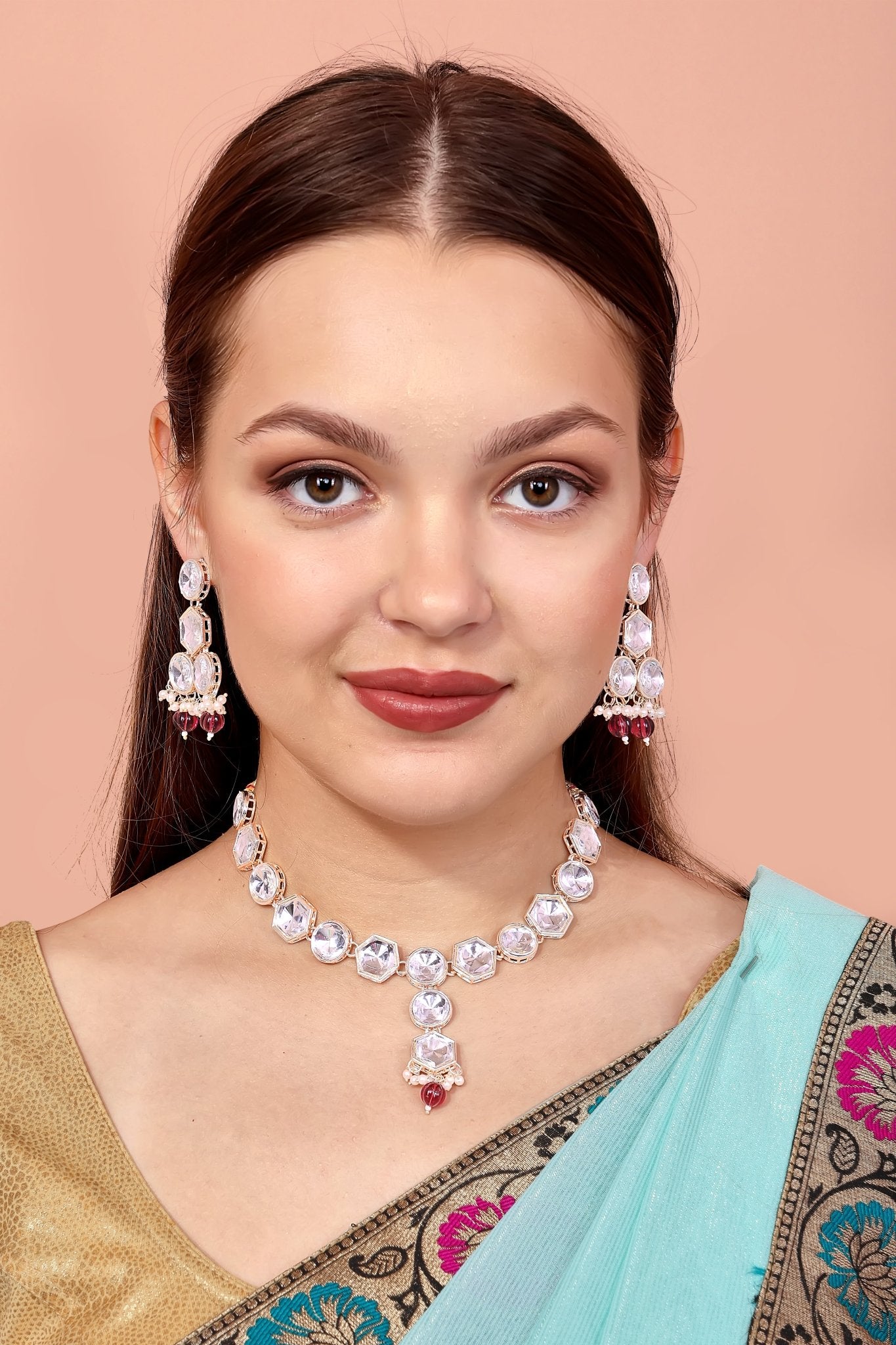 Royal Blue Uncut Kundan Set - DIPME