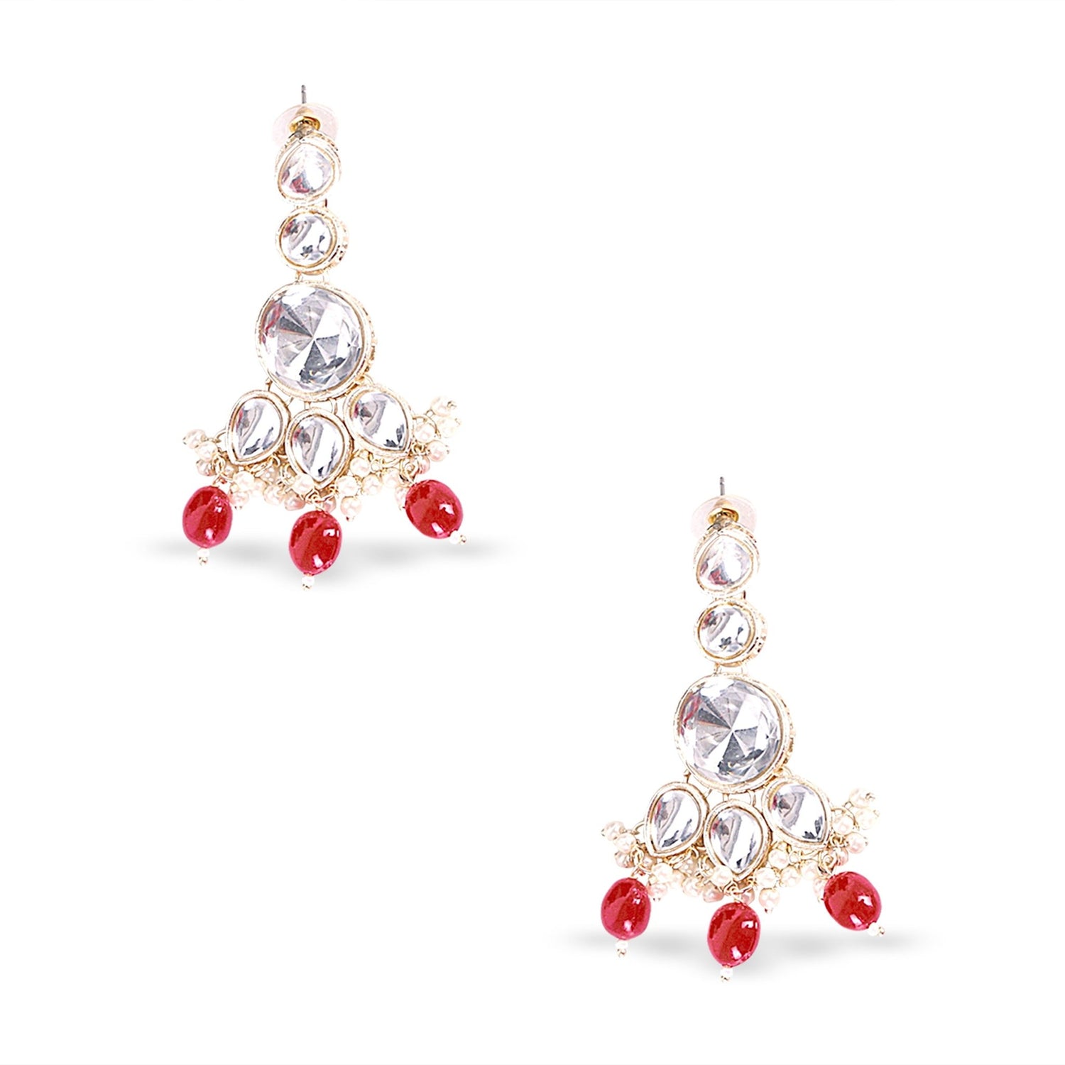 Ruby Red Uncut Kundan Set - DIPME