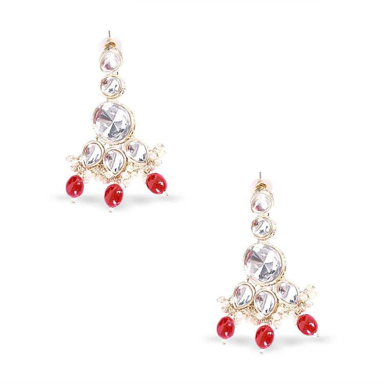 Ruby Red Uncut Kundan Set - DIPME