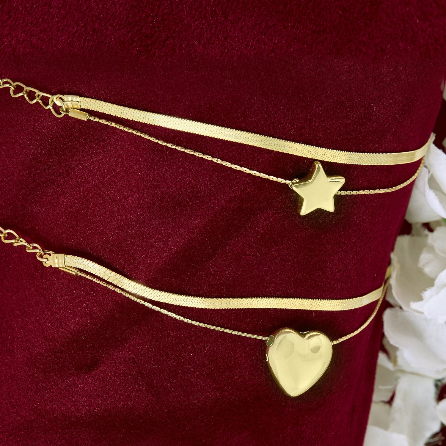 Star Heart Layer Bracelet Combo - DIPME