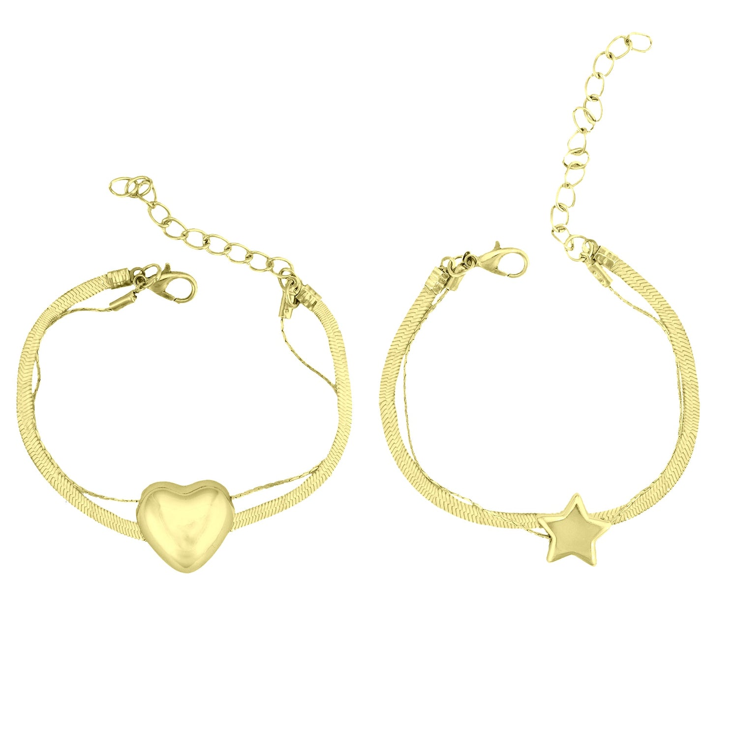Star Heart Layer Bracelet Combo - DIPME