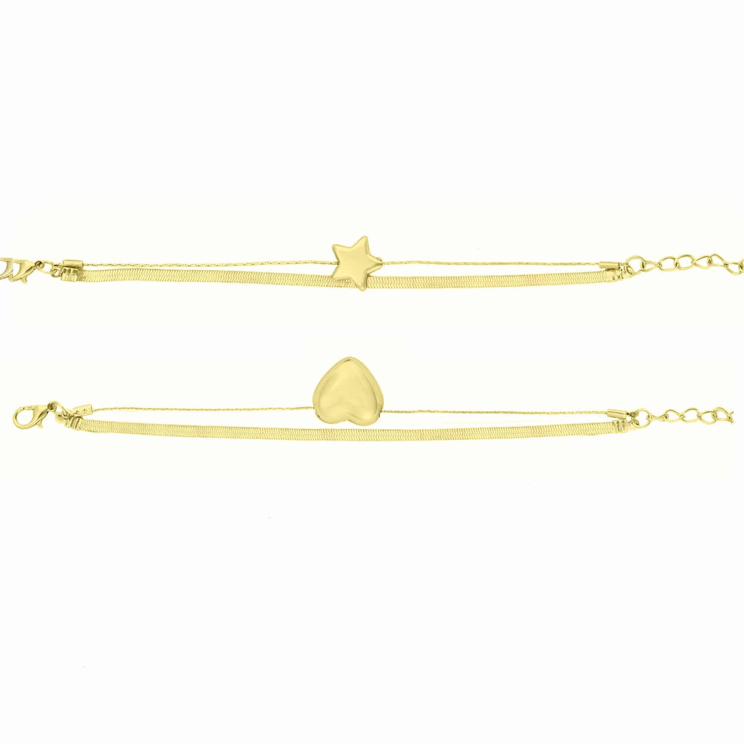 Star Heart Layer Bracelet Combo - DIPME