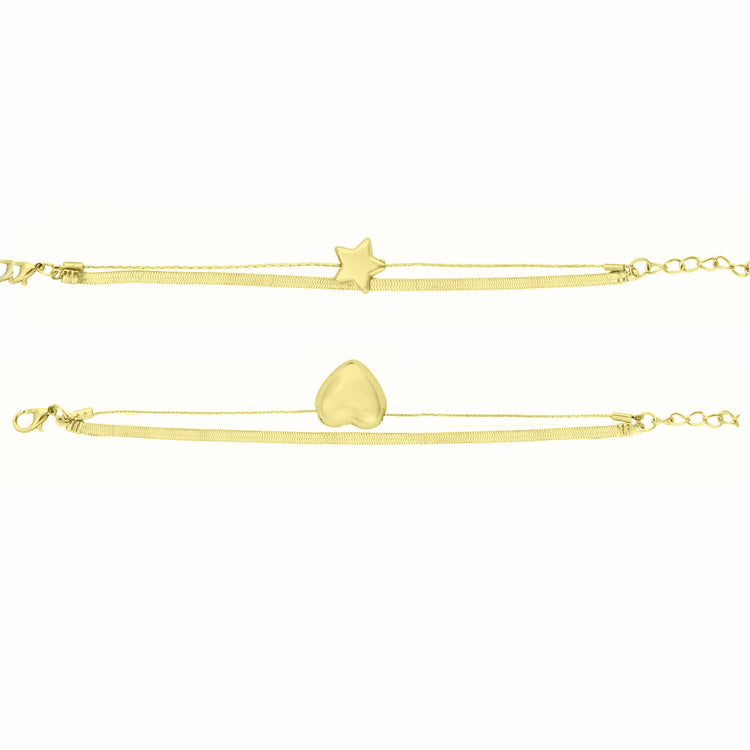 Star Heart Layer Bracelet Combo - DIPME