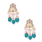 Teal Blue Kundan Pearl Choker Set - DIPME