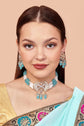 Turquoise Gold Kundan Choker - DIPME