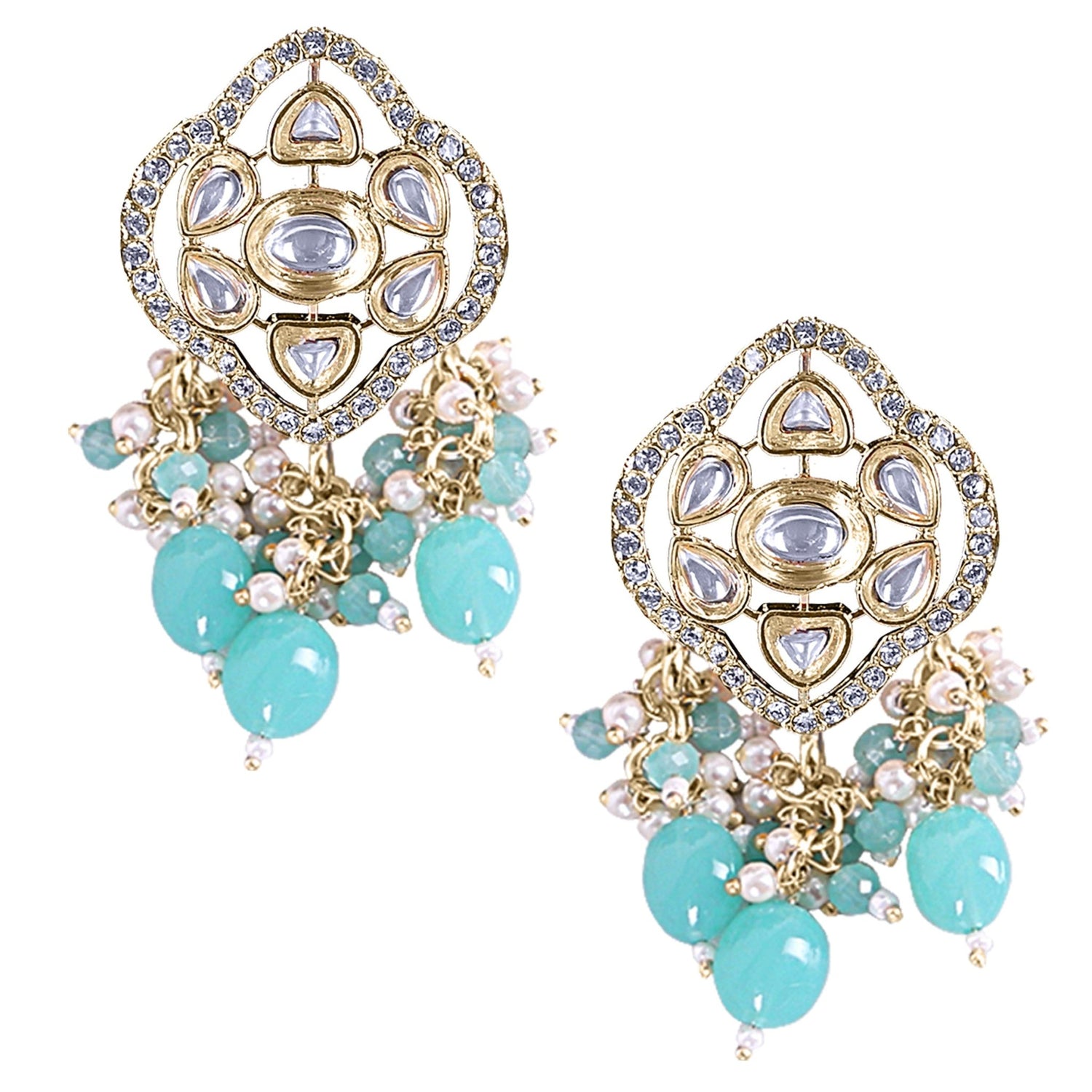 Turquoise Gold Kundan Choker - DIPME