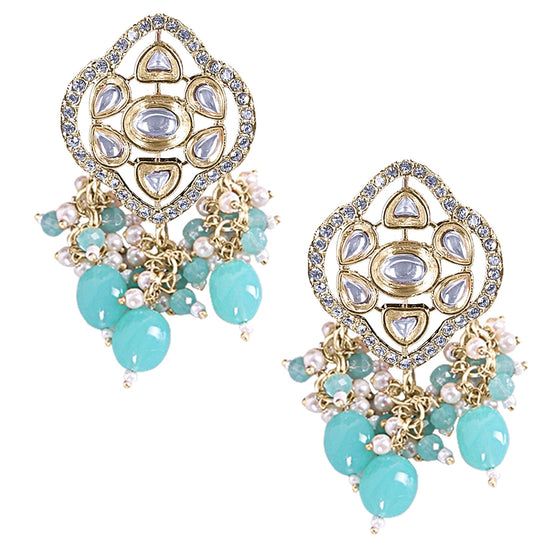 Turquoise Gold Kundan Choker - DIPME