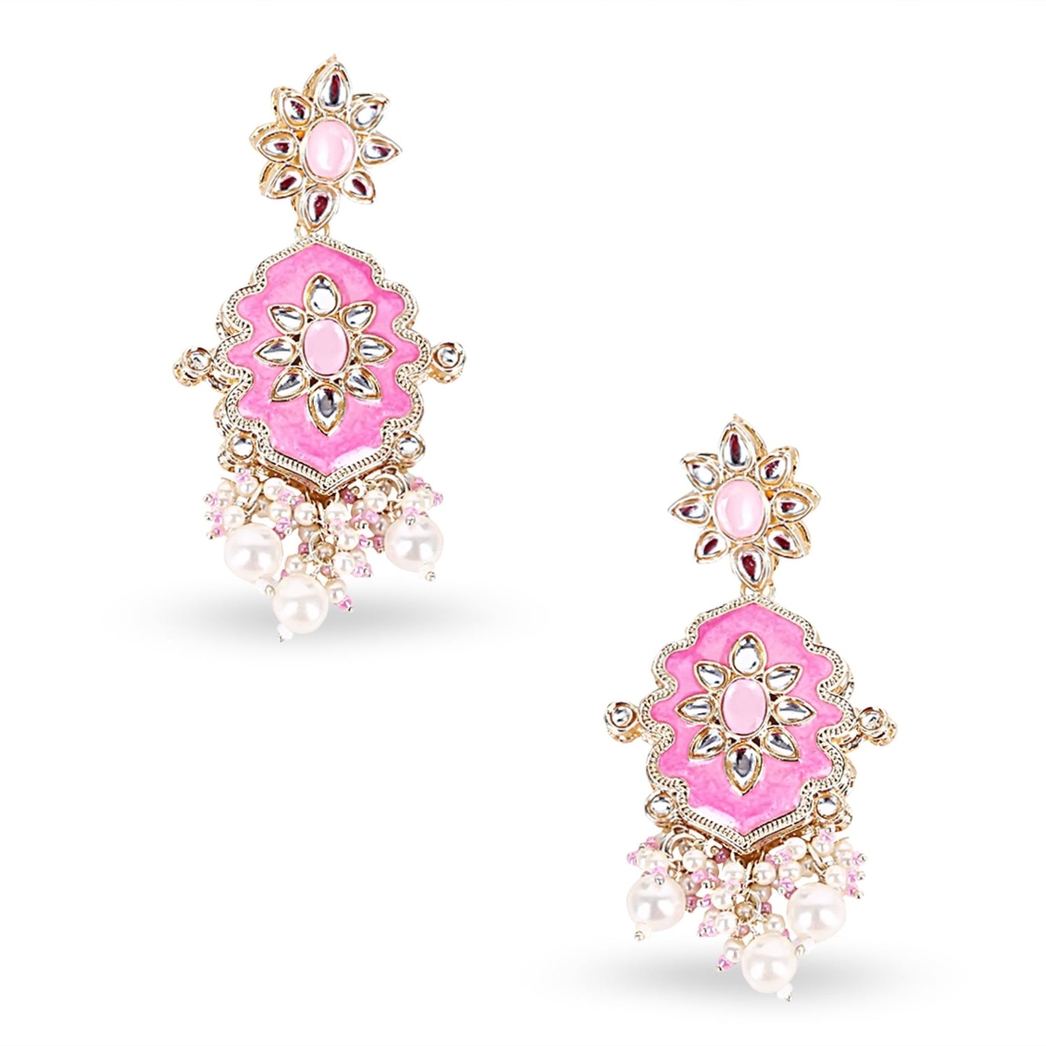 Turquoise Meenakari Pearl Choker Set - DIPME