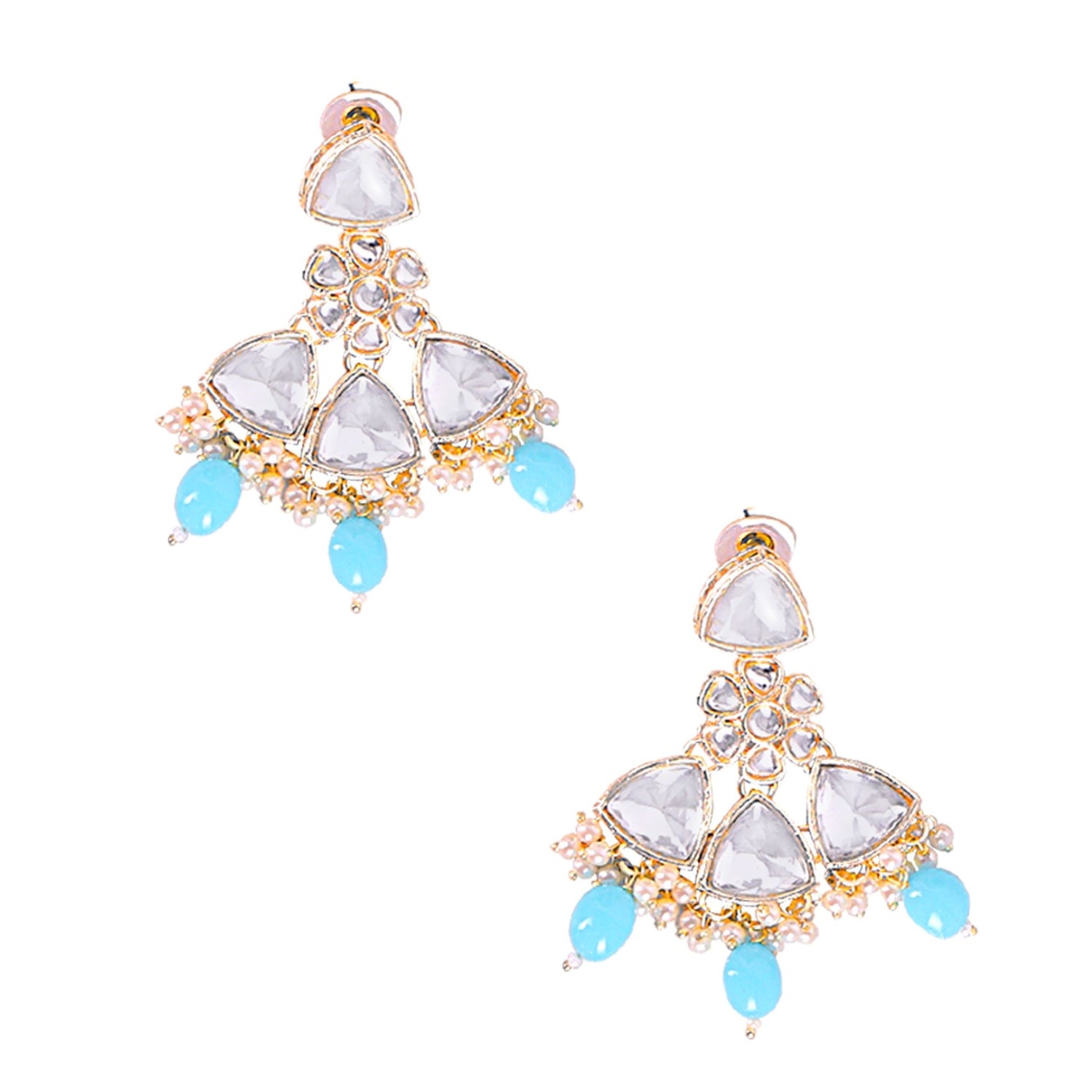 Turquoise Uncut Kundan Set - DIPME