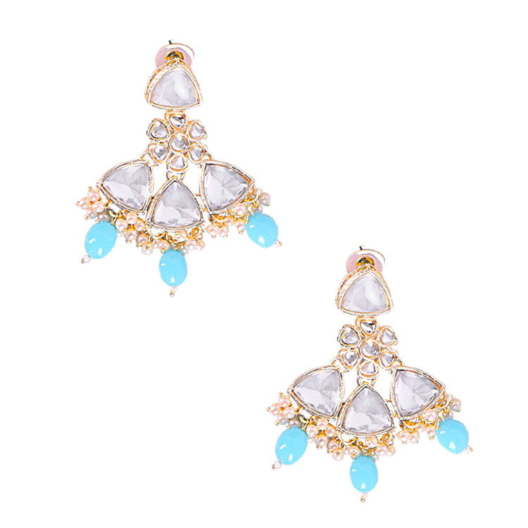 Turquoise Uncut Kundan Set - DIPME