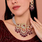 Wine Burgundy Kundan Bridal Set - DIPME