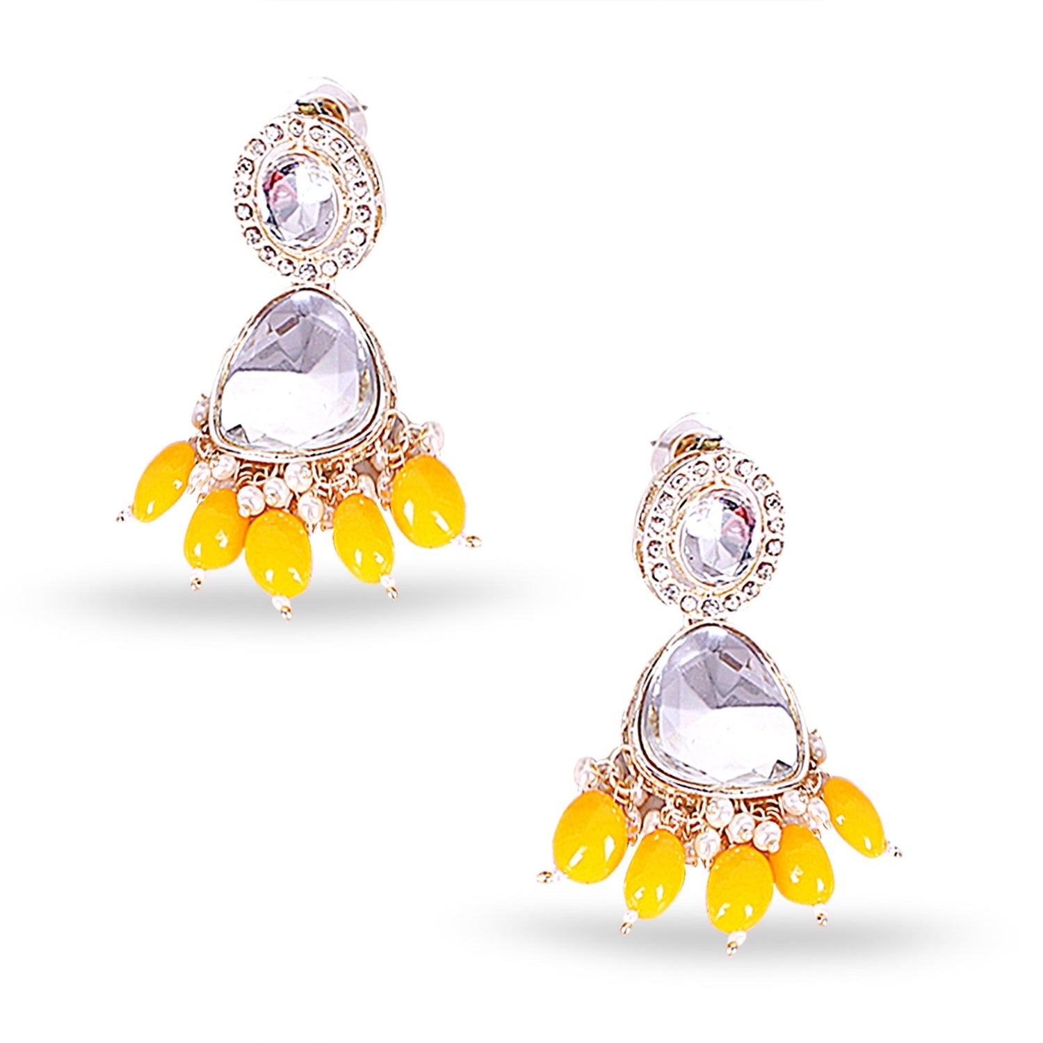 Yellow Uncut Kundan Necklace - DIPME