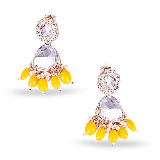 Yellow Uncut Kundan Necklace - DIPME